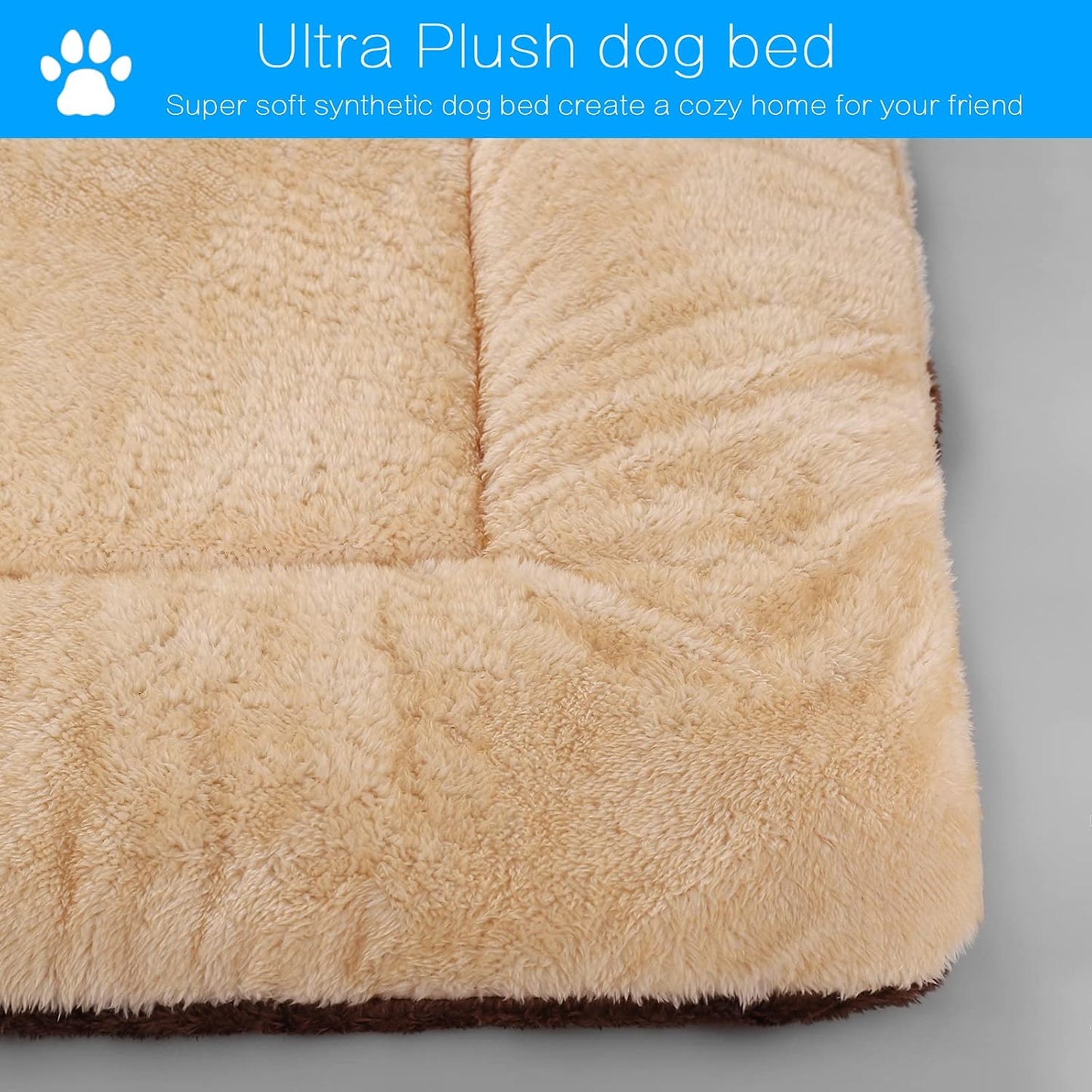 Double-Sided Plush Pet Sleeping Mats, Super Soft Dog Mattresses, Cat Mattresses, Soft Crate Mats, Machine Washable Dog Cage Pet Mats, Kennel Mats for Large, Medium and Small (Medium)