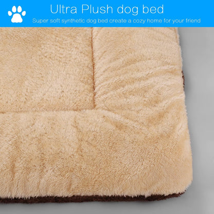 Double-Sided Plush Pet Sleeping Mats, Super Soft Dog Mattresses, Cat Mattresses, Soft Crate Mats, Machine Washable Dog Cage Pet Mats, Kennel Mats for Large, Medium and Small (Medium)