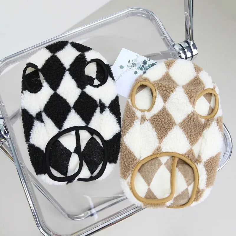 1Pc Pet Dog Clothes Soft Warm Fleece Dogs Jumpsuits Plaid Pet Clothing for Small Dogs Puppy Cats Costume Coats