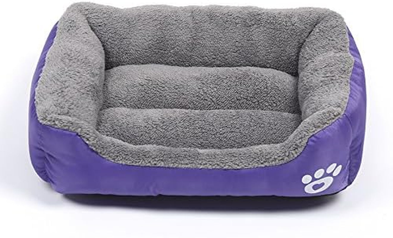 Pet Bed Ultra Soft Cuddler Pet Bed Fleece Pet Sofa for Cats & Dogs (M, Purple)