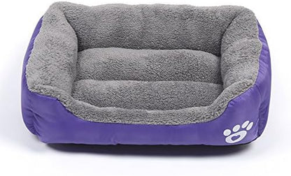 Pet Bed Ultra Soft Cuddler Pet Bed Fleece Pet Sofa for Cats & Dogs (M, Purple)