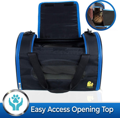 Foldable Pet Carrier Waterproof, Collapsible Soft Pet Transport Bag for Cats, Small Dogs & Pets for Car & Plane