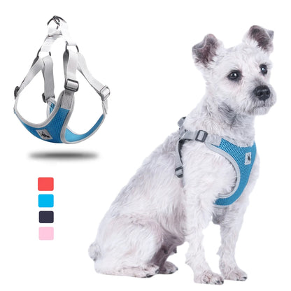 Pet Dog Harness Mesh Breathable Pet Puppies Reflective Dog Cat Vest Harness Dog Soft Chest Strap for Small Medium Dogs