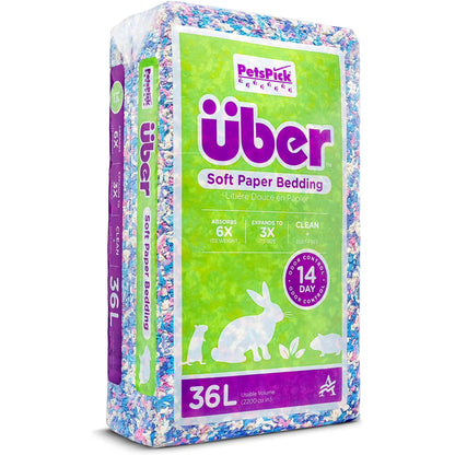Petspick Uber Soft Paper Pet Bedding for Small Animals, Confetti 36L