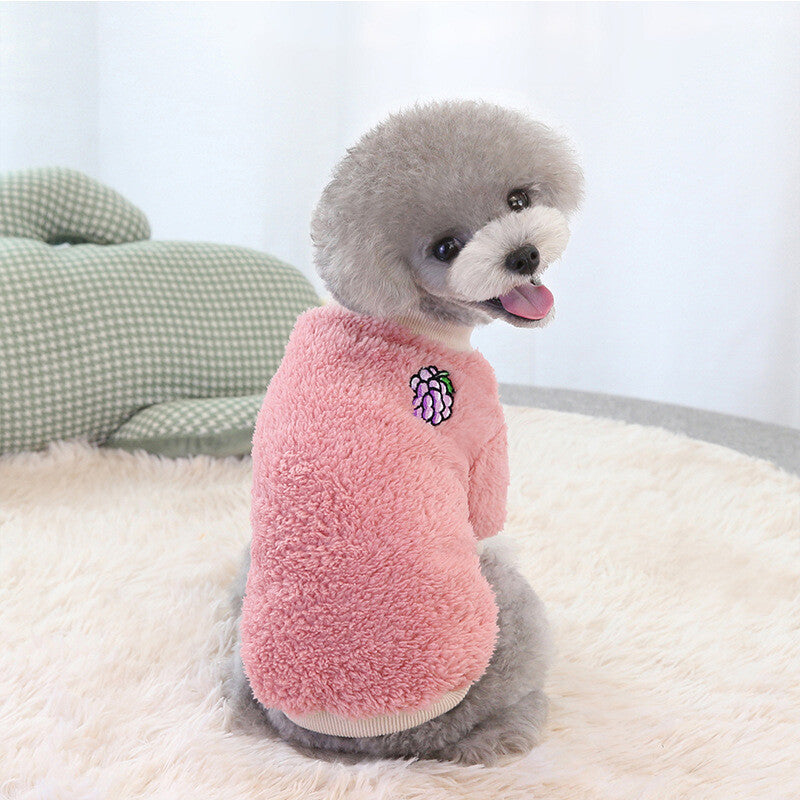 Pet Dog Puppy Dog Warm Soft Fleece Clothes Coat Shirt Sweater Winter Apparel
