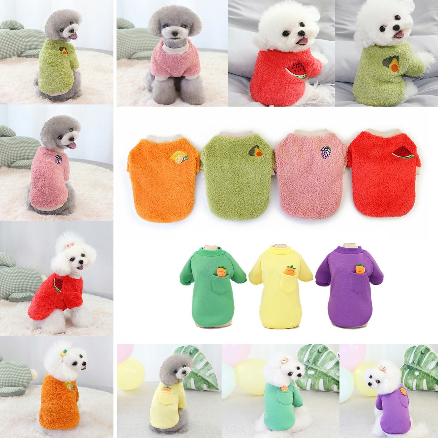Pet Dog Puppy Dog Warm Soft Fleece Clothes Coat Shirt Sweater Winter Apparel