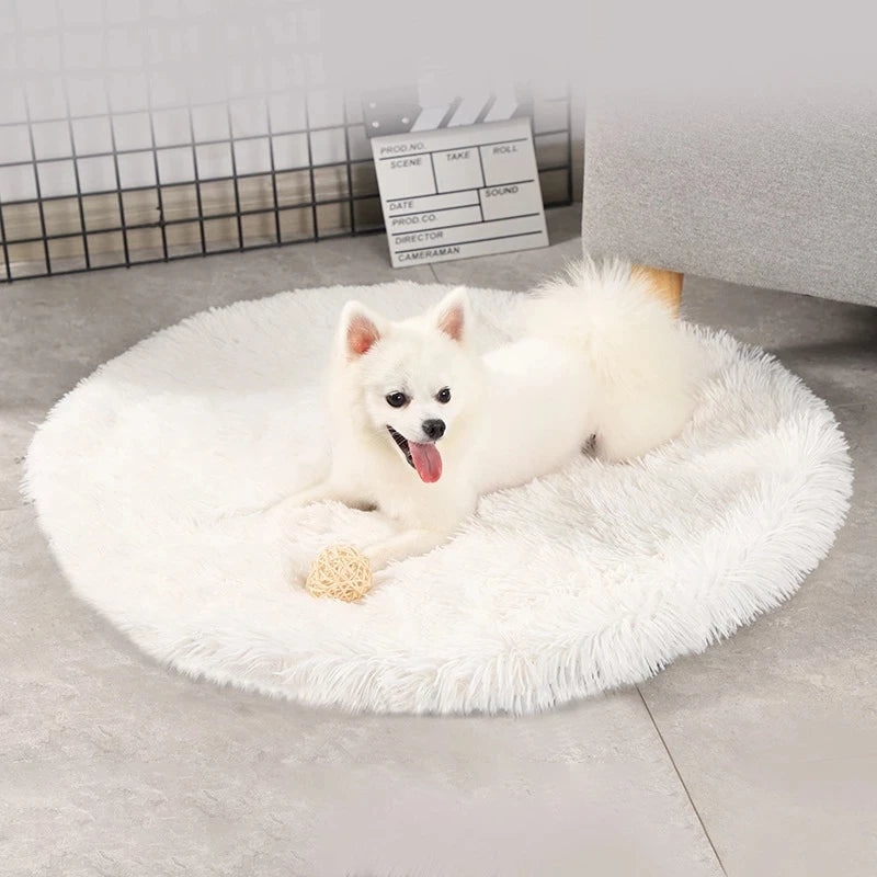 Plush Cat Bed Mats round Pet Bed for Cats Small Dogs Soft Fleece Pet Sleeping Mat Kitten Puppy Nest Pet Cushion Cat Accessories