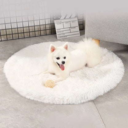 Plush Cat Bed Mats round Pet Bed for Cats Small Dogs Soft Fleece Pet Sleeping Mat Kitten Puppy Nest Pet Cushion Cat Accessories