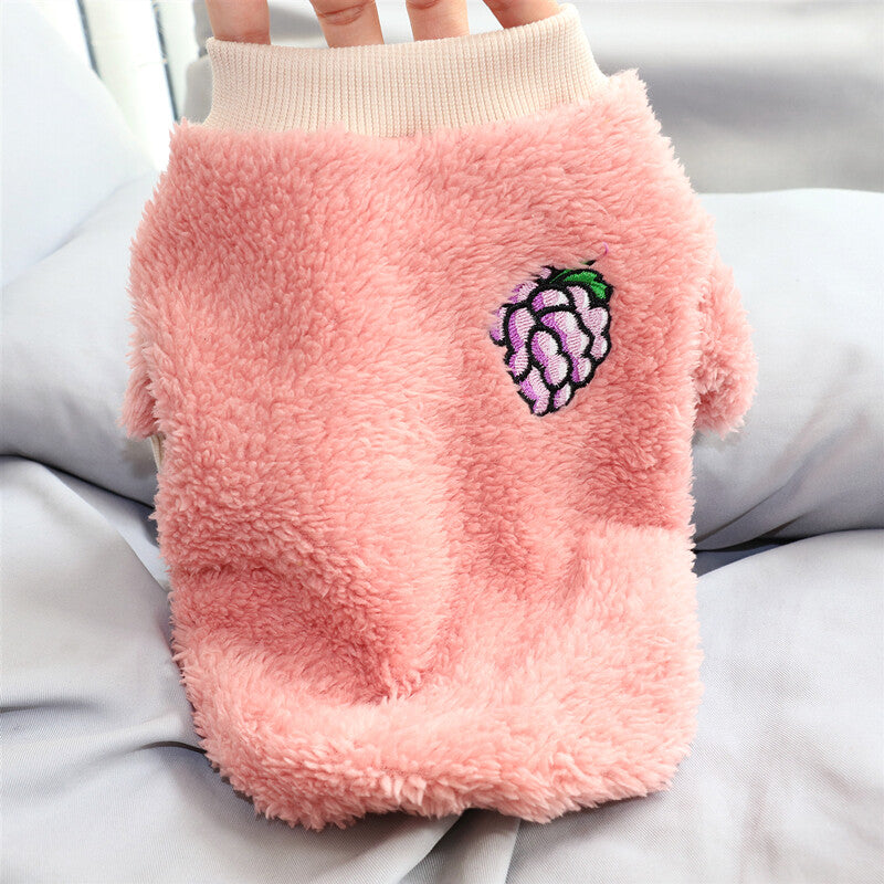 Pet Dog Puppy Dog Warm Soft Fleece Clothes Coat Shirt Sweater Winter Apparel
