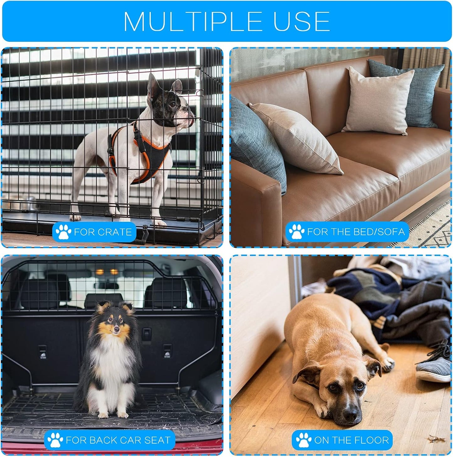 Double-Sided Plush Pet Sleeping Mats, Super Soft Dog Mattresses, Cat Mattresses, Soft Crate Mats, Machine Washable Dog Cage Pet Mats, Kennel Mats for Large, Medium and Small (Medium)
