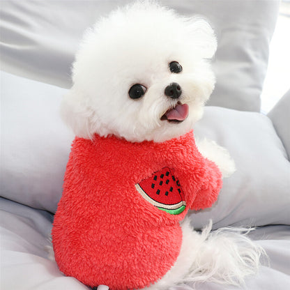 Pet Dog Puppy Dog Warm Soft Fleece Clothes Coat Shirt Sweater Winter Apparel