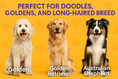 Poodle Pet round Soft Bristle Hair Brush Pet Grooming Tool for Dogs & Cats, Purple