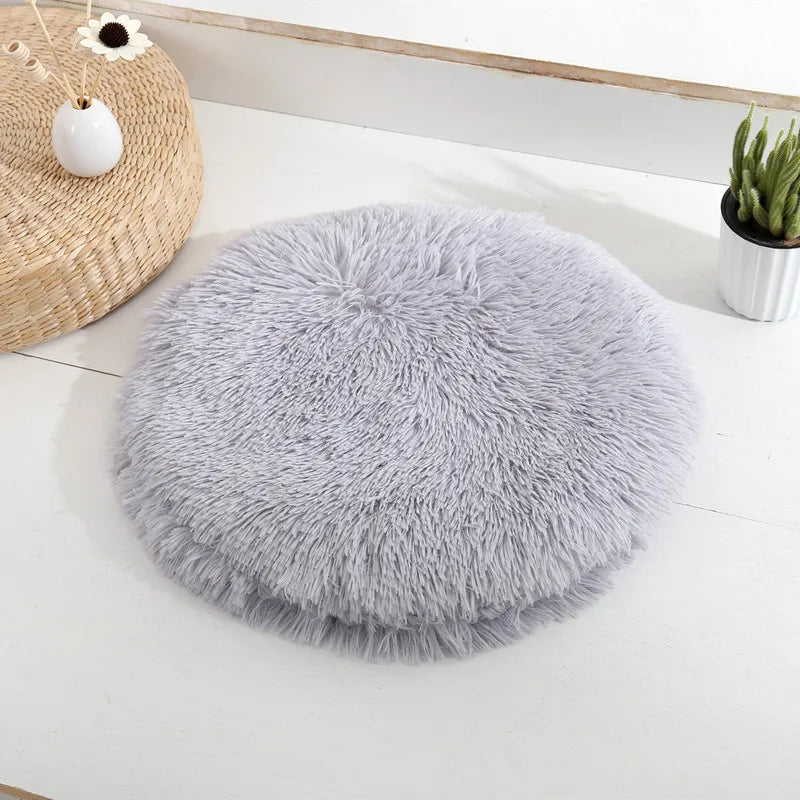 Plush Cat Bed Mats round Pet Bed for Cats Small Dogs Soft Fleece Pet Sleeping Mat Kitten Puppy Nest Pet Cushion Cat Accessories