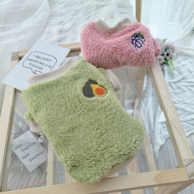 Pet Dog Puppy Dog Warm Soft Fleece Clothes Coat Shirt Sweater Winter Apparel