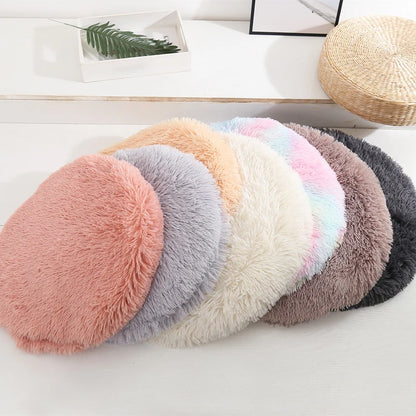 Plush Cat Bed Mats round Pet Bed for Cats Small Dogs Soft Fleece Pet Sleeping Mat Kitten Puppy Nest Pet Cushion Cat Accessories