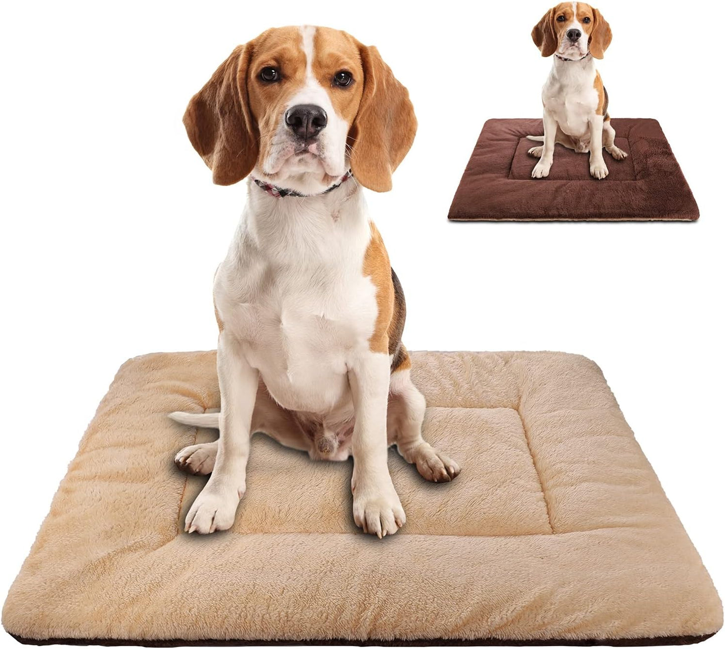 Double-Sided Plush Pet Sleeping Mats, Super Soft Dog Mattresses, Cat Mattresses, Soft Crate Mats, Machine Washable Dog Cage Pet Mats, Kennel Mats for Large, Medium and Small (Medium)