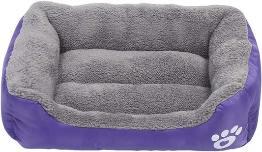 Pet Bed Ultra Soft Cuddler Pet Bed Fleece Pet Sofa for Cats & Dogs (M, Purple)