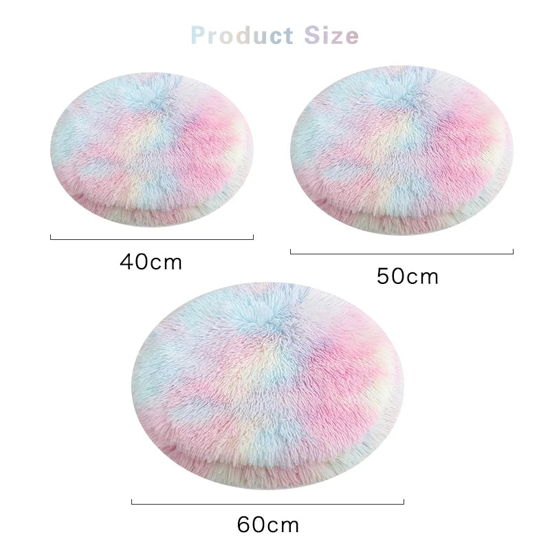 Plush Cat Bed Mats round Pet Bed for Cats Small Dogs Soft Fleece Pet Sleeping Mat Kitten Puppy Nest Pet Cushion Cat Accessories