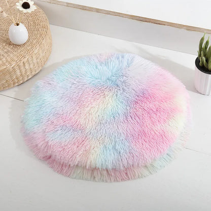 Plush Cat Bed Mats round Pet Bed for Cats Small Dogs Soft Fleece Pet Sleeping Mat Kitten Puppy Nest Pet Cushion Cat Accessories